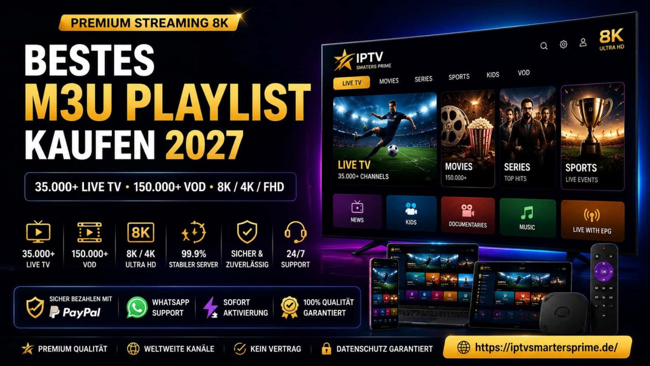 Bestes M3U Playlist kaufen 2027 | Premium Streaming 8K