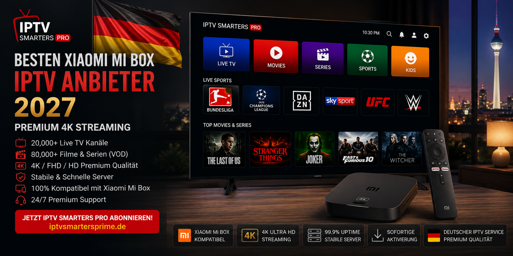 Besten Xiaomi Mi Box IPTV Anbieter 2027 – Premium 4K Streaming