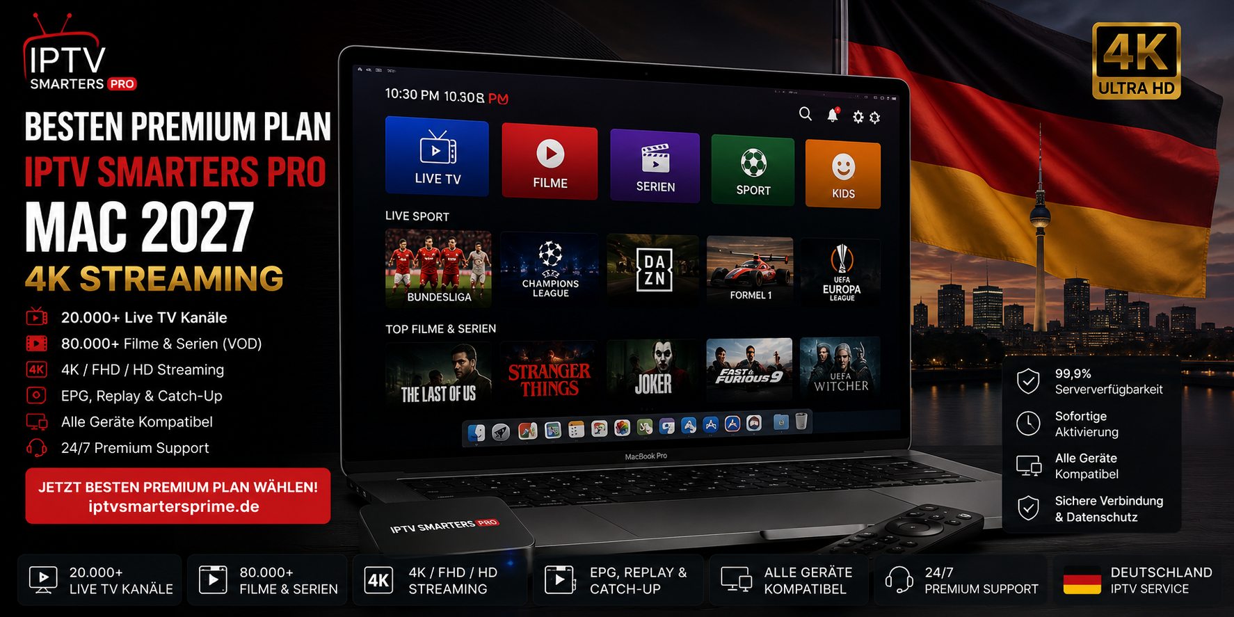 Besten Premium Plan IPTV Smarters Pro Mac 2027 – 4K Streaming