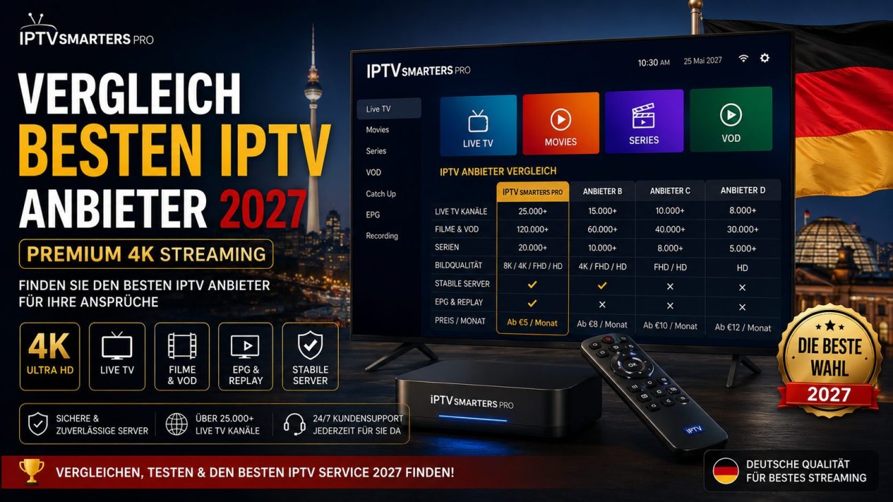Vergleich Besten IPTV Anbieter 2027 – Premium 4K Streaming