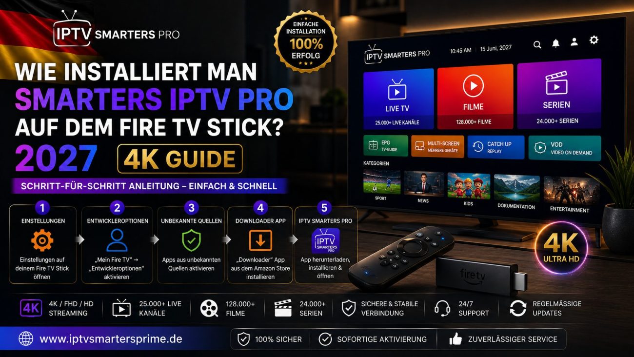 Wie installiert man Smarters IPTV Pro auf dem Fire TV Stick? 2027 – 4K Guide