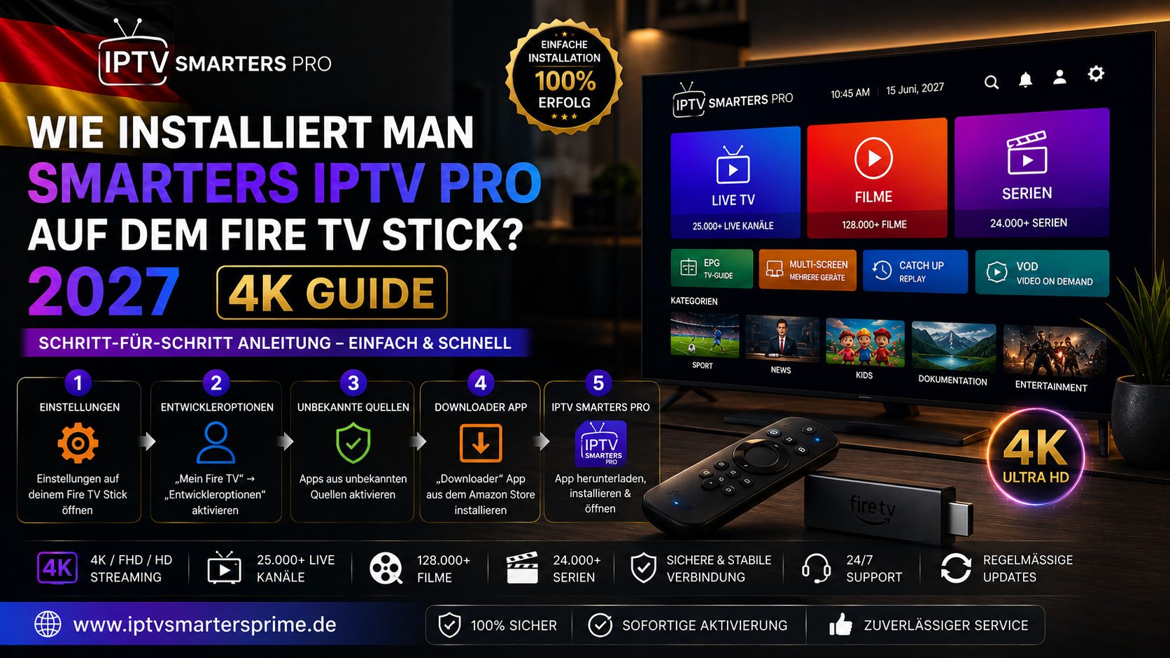 Wie installiert man Smarters IPTV Pro auf dem Fire TV Stick? 2027 – 4K Guide