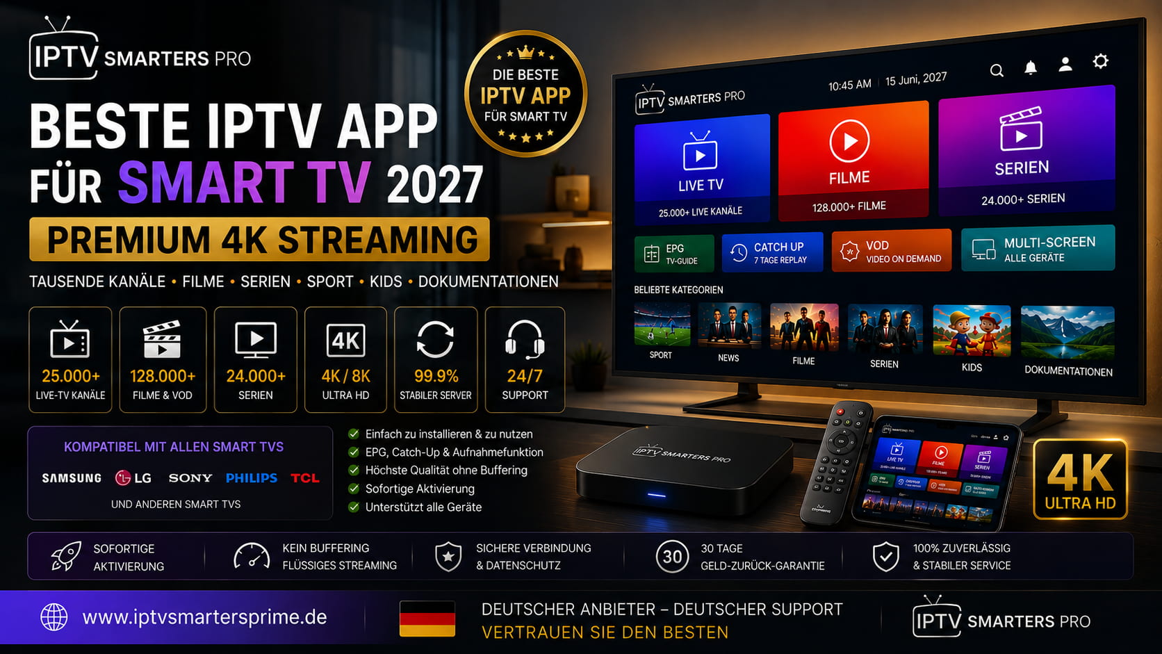 Beste IPTV App für Smart TV 2027