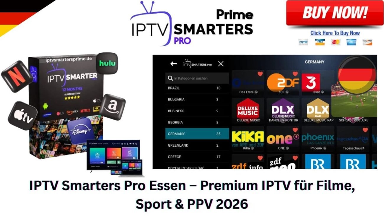 IPTV Smarters Pro Essen – Premium IPTV für Filme, Sport & PPV 2026