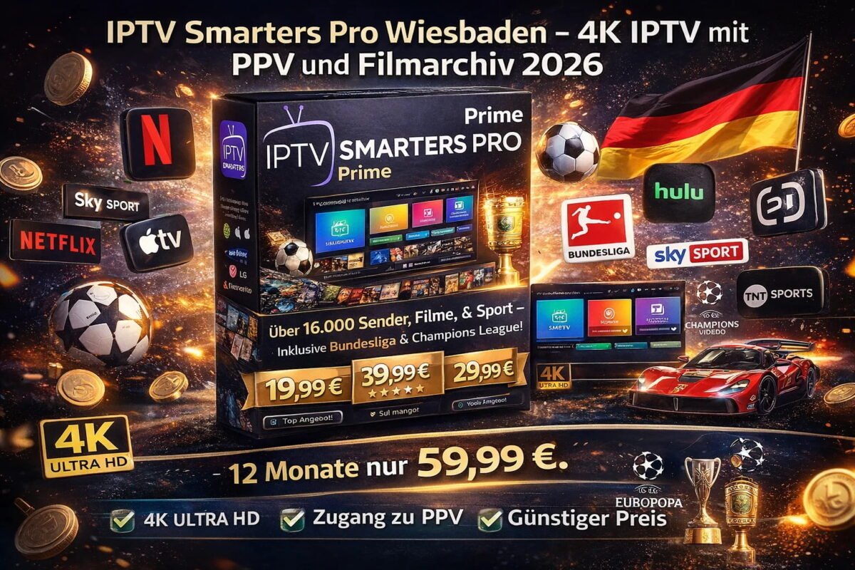 IPTV Smarters Pro Wiesbaden – 4K IPTV mit PPV und Filmarchiv 2026