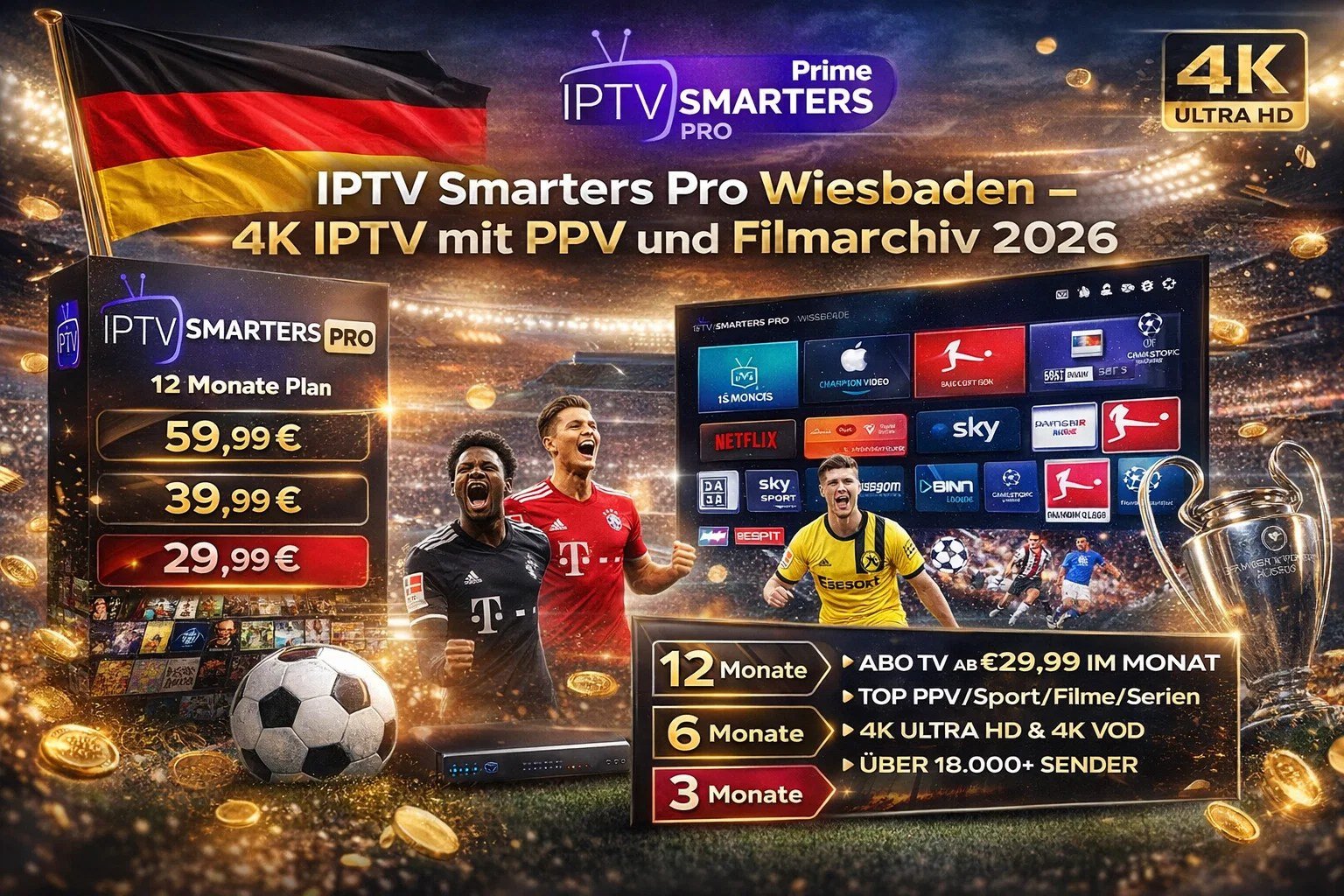 IPTV Smarters Pro Wiesbaden – 4K IPTV mit PPV und Filmarchiv 2026