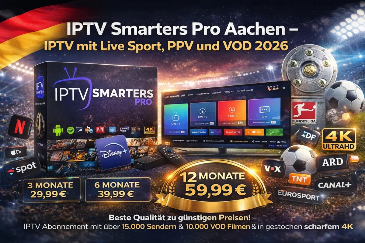 IPTV Smarters Pro Aachen – IPTV mit Live Sport, PPV und VOD 2026