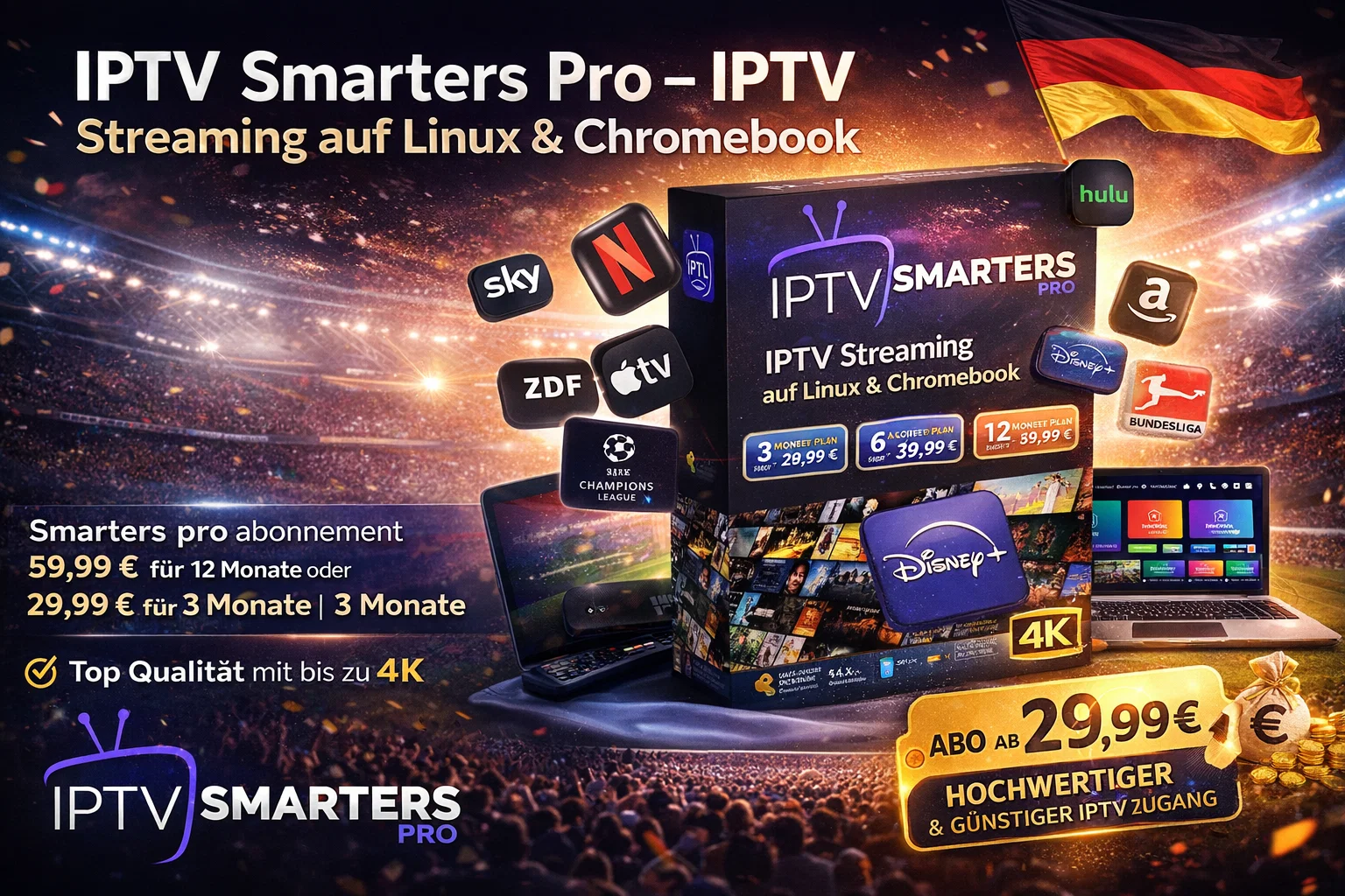 IPTV Smarters Pro – IPTV Streaming auf Linux & Chromebook