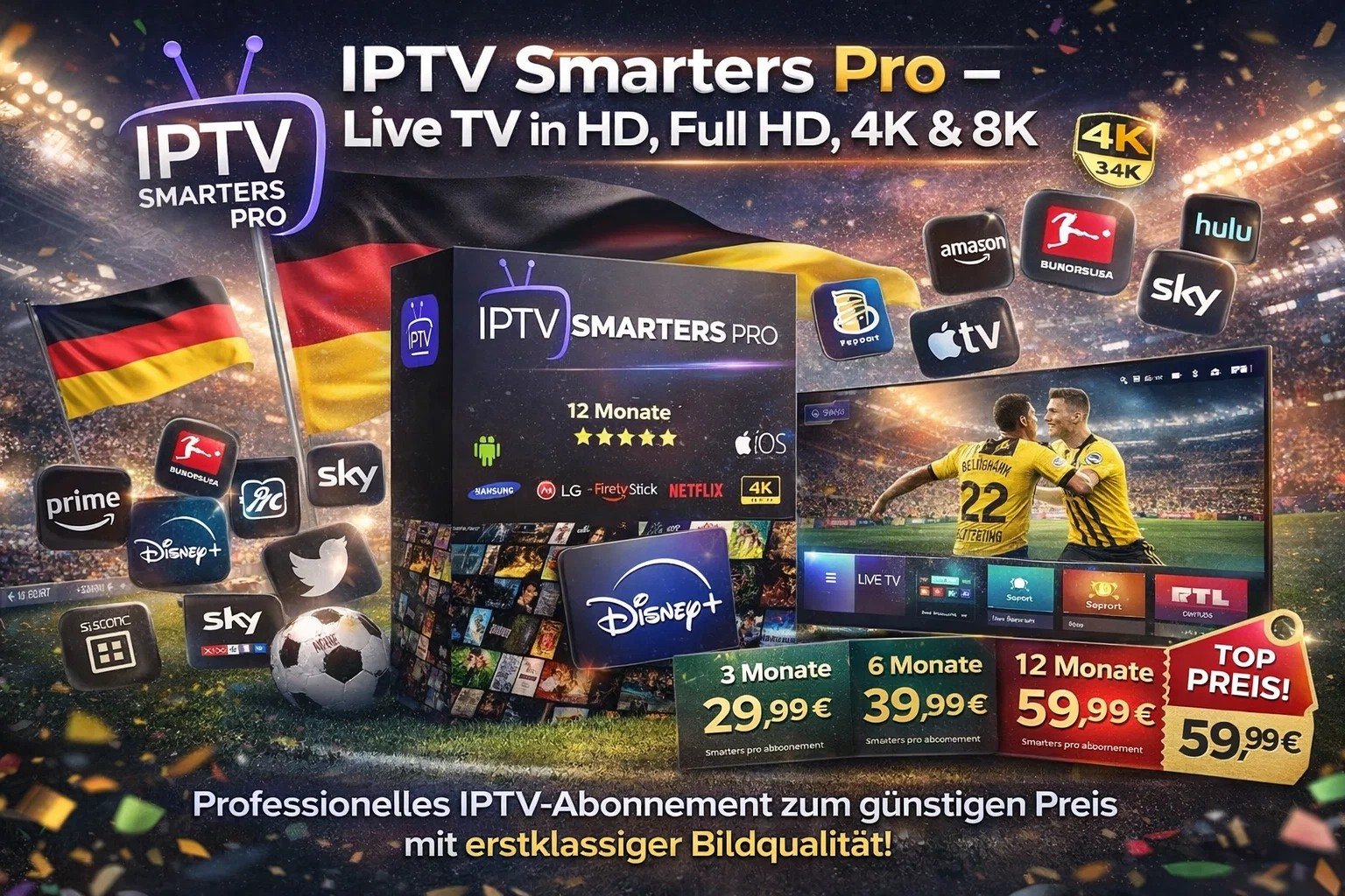 IPTV Smarters Pro – Live TV in HD, Full HD, 4K & 8K