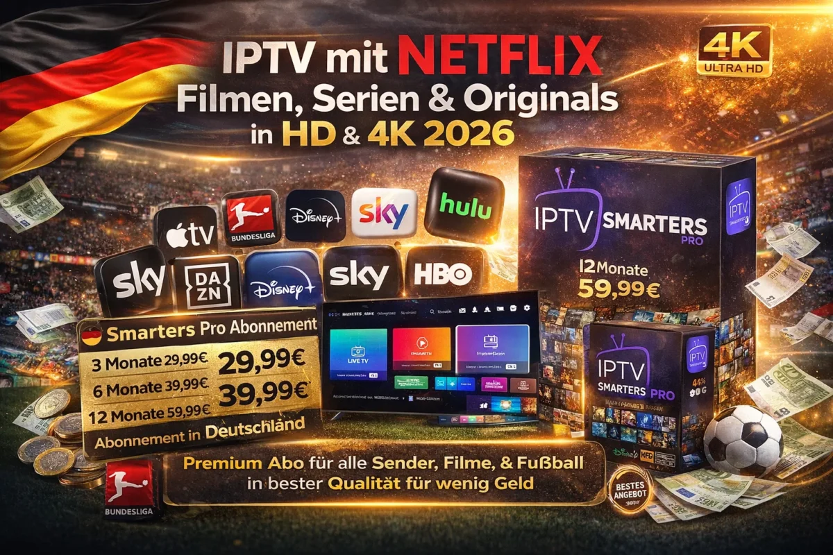 IPTV mit Netflix Filmen, Serien & Originals in HD & 4K 2026