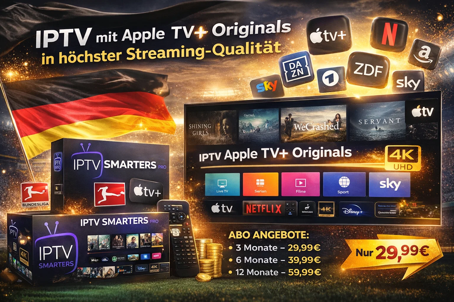 IPTV mit Apple TV+ Originals in höchster Streaming-Qualität