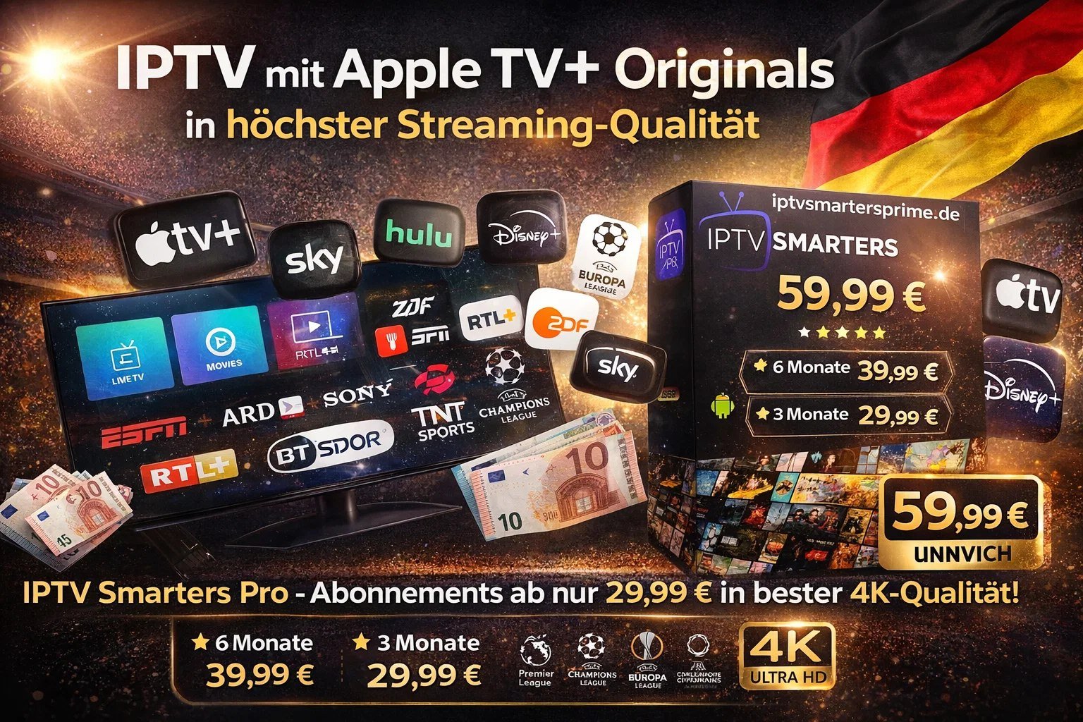 IPTV mit Apple TV+ Originals in höchster Streaming-Qualität 