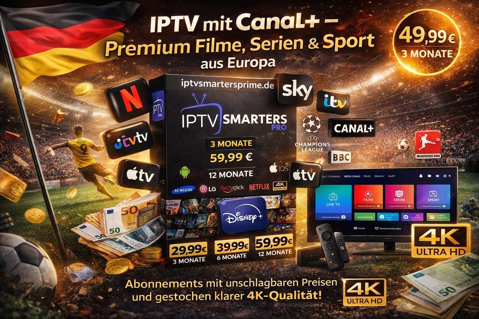 IPTV mit Canal+ – Premium Filme, Serien & Sport aus Europa