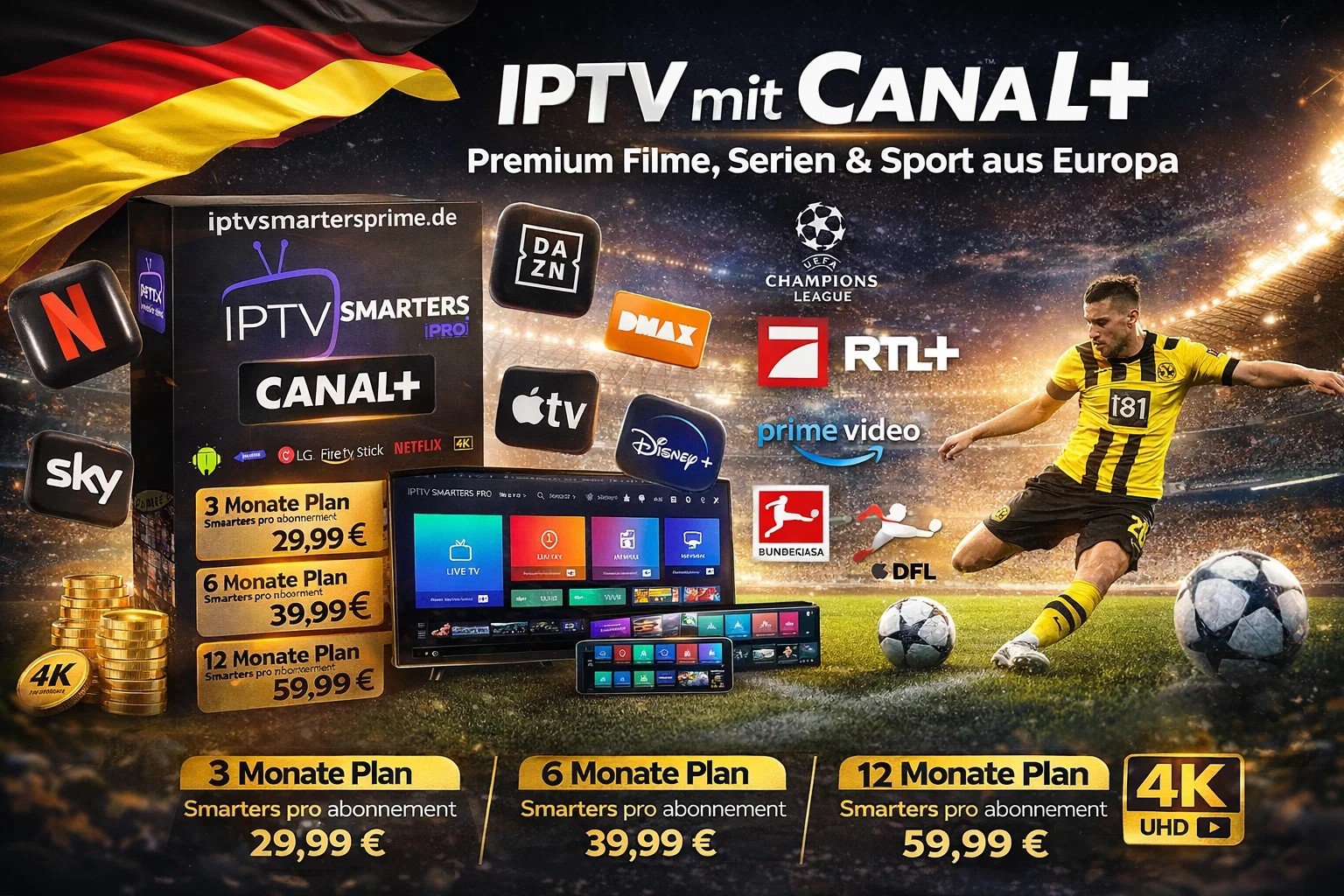 IPTV mit Canal+ – Premium Filme, Serien & Sport aus Europa