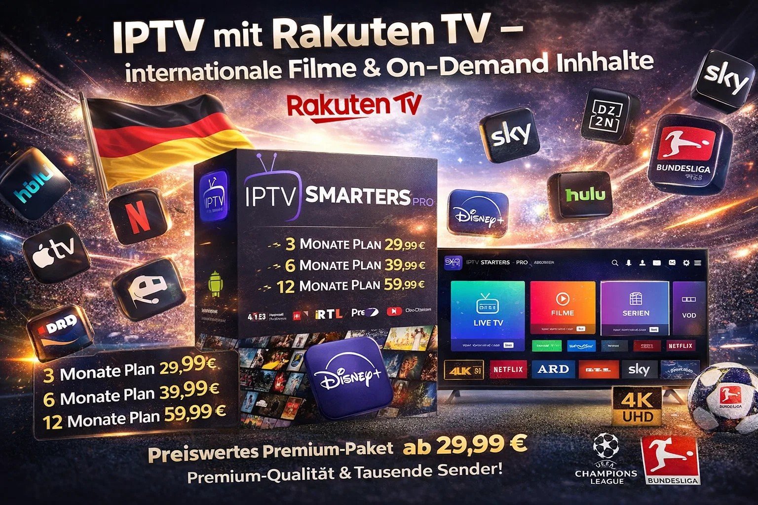 IPTV mit Rakuten TV – internationale Filme & On-Demand Inhalte 