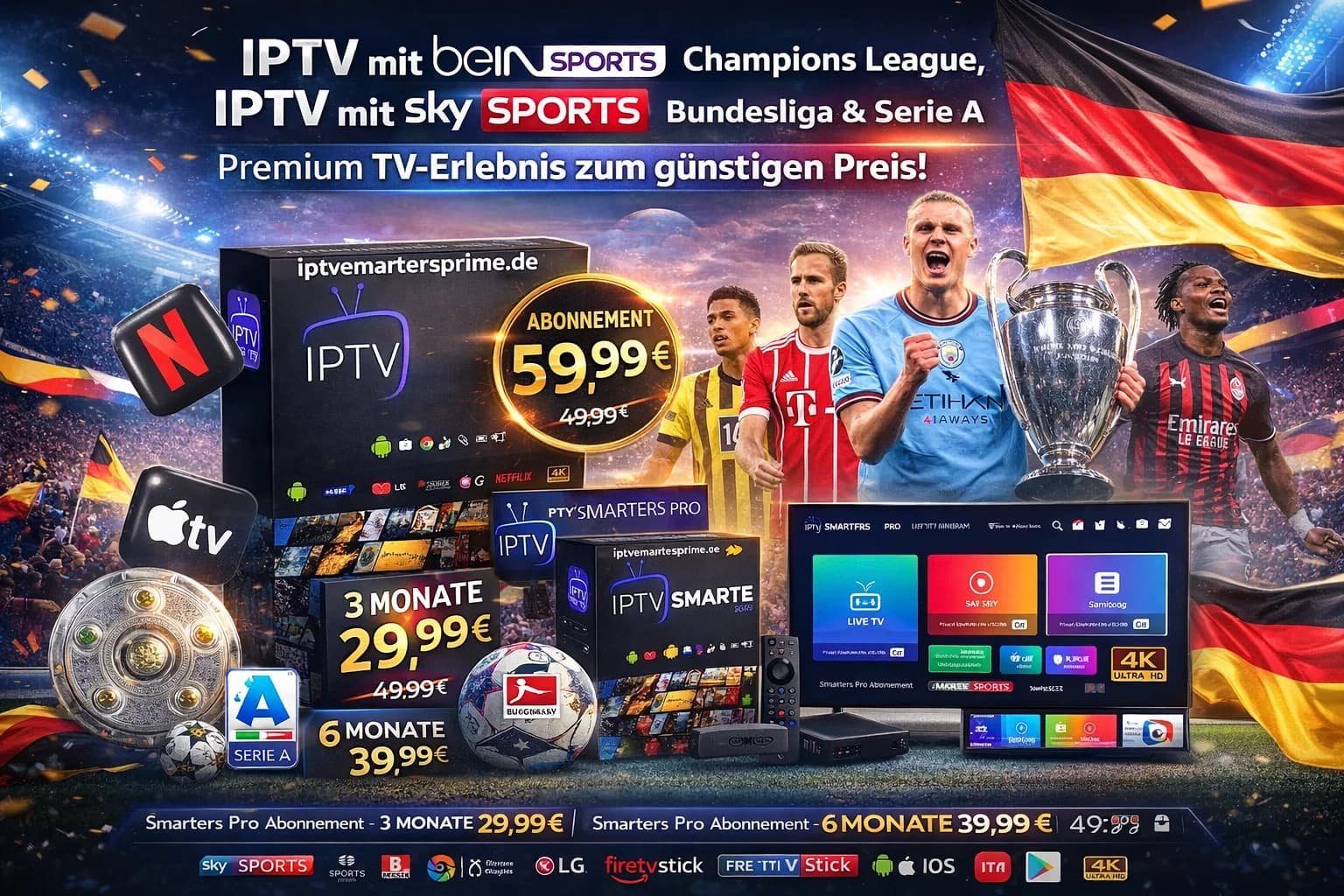IPTV mit Sky Sports – Premier League, Bundesliga & Serie A
