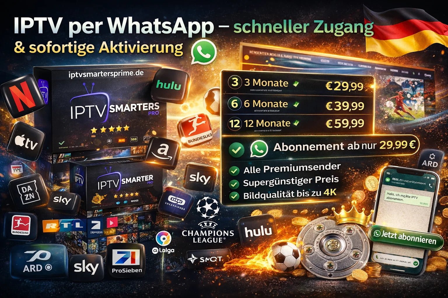 IPTV per WhatsApp – schneller Zugang & sofortige Aktivierung