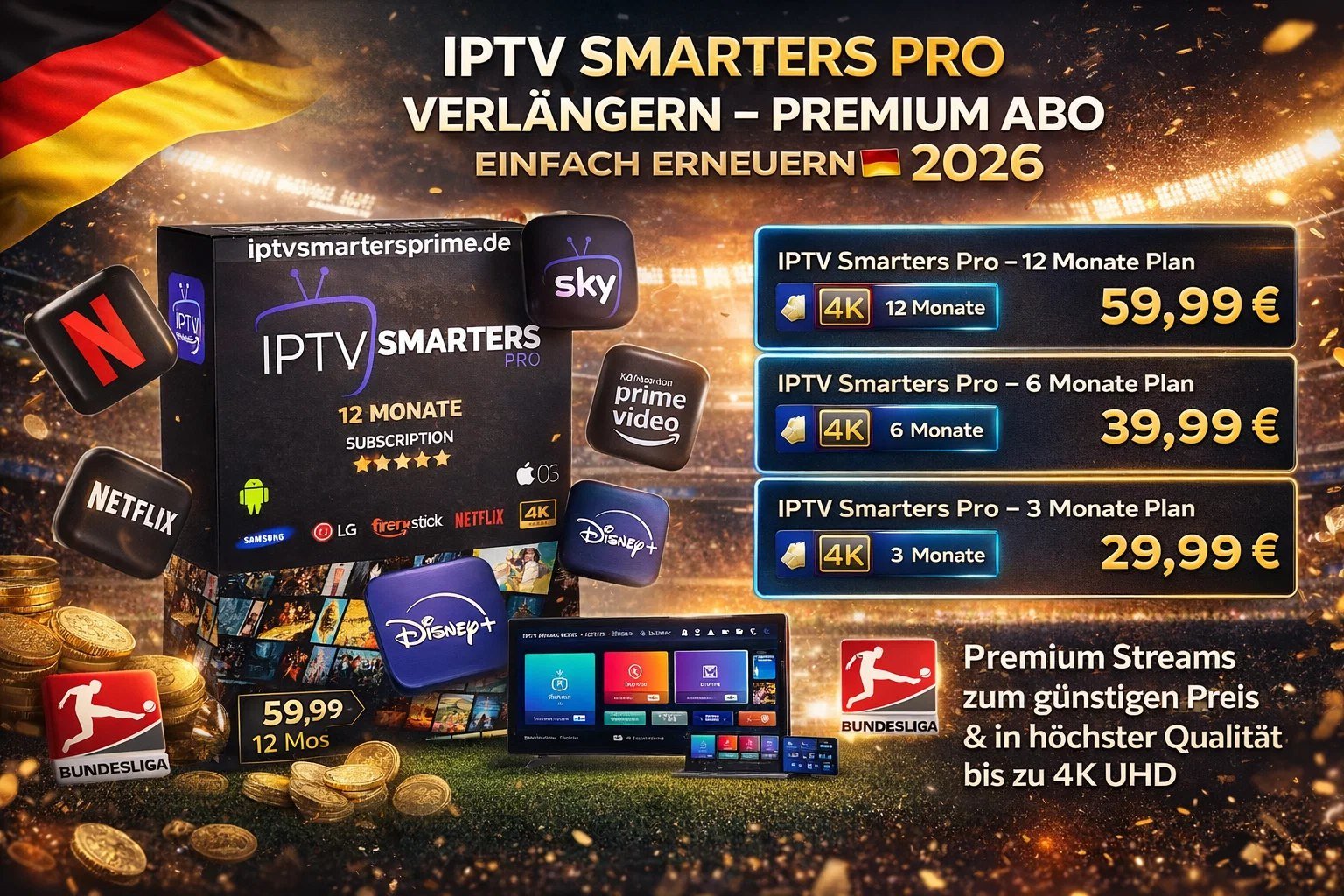 IPTV Smarters Pro verlängern – Premium Abo einfach erneuern 2026