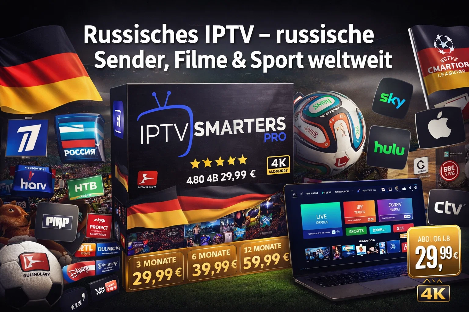 Russisches IPTV – russische Sender, Filme & Sport weltweit