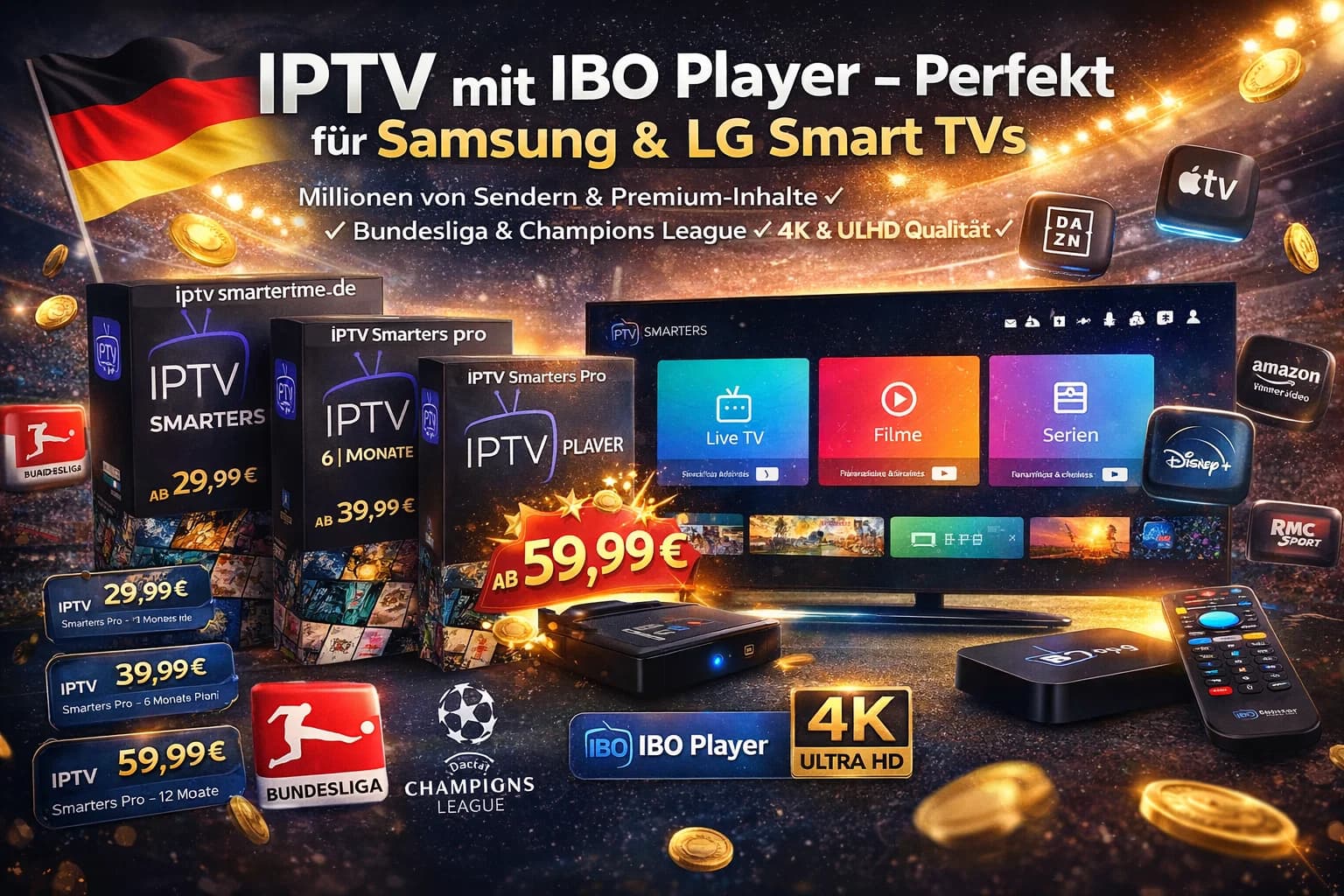 IPTV mit IBO Player – Perfekt für Samsung & LG Smart TVs 