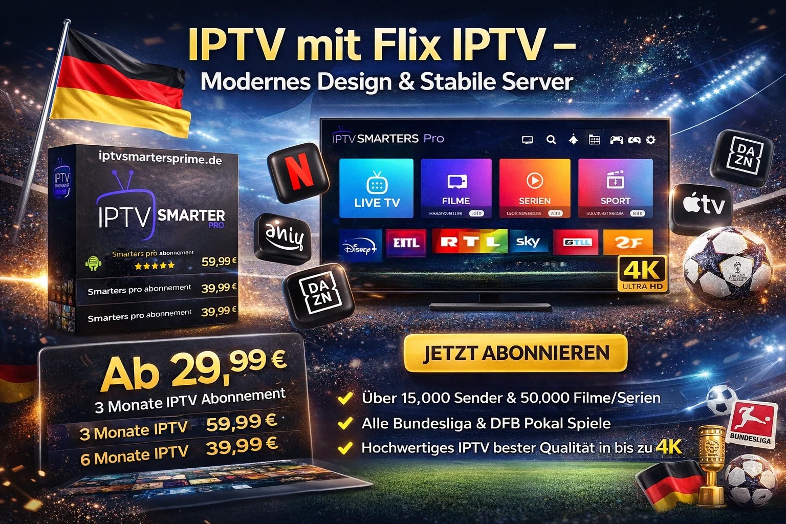 IPTV mit Flix IPTV – Modernes Design & Stabile Server