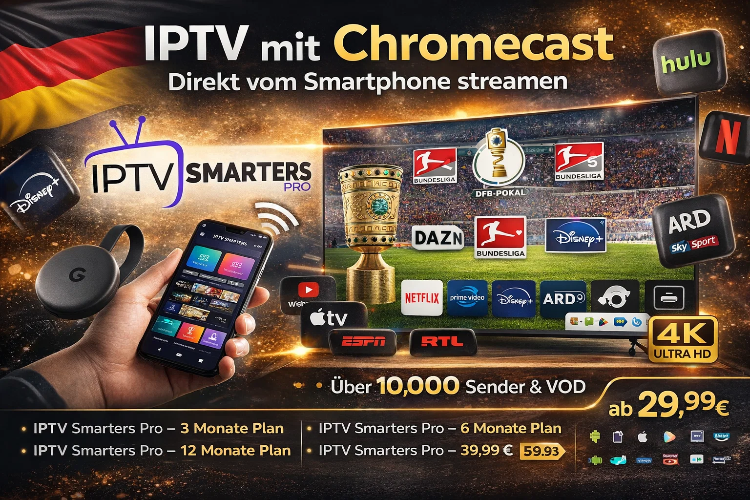 IPTV mit Chromecast – Direkt vom Smartphone streamen