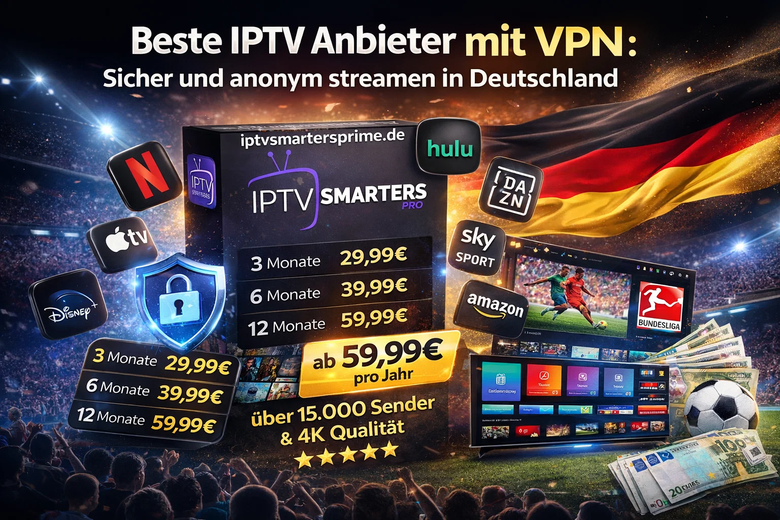 Beste IPTV Anbieter mit VPN : Sicher und anonym streamen in Deutschland