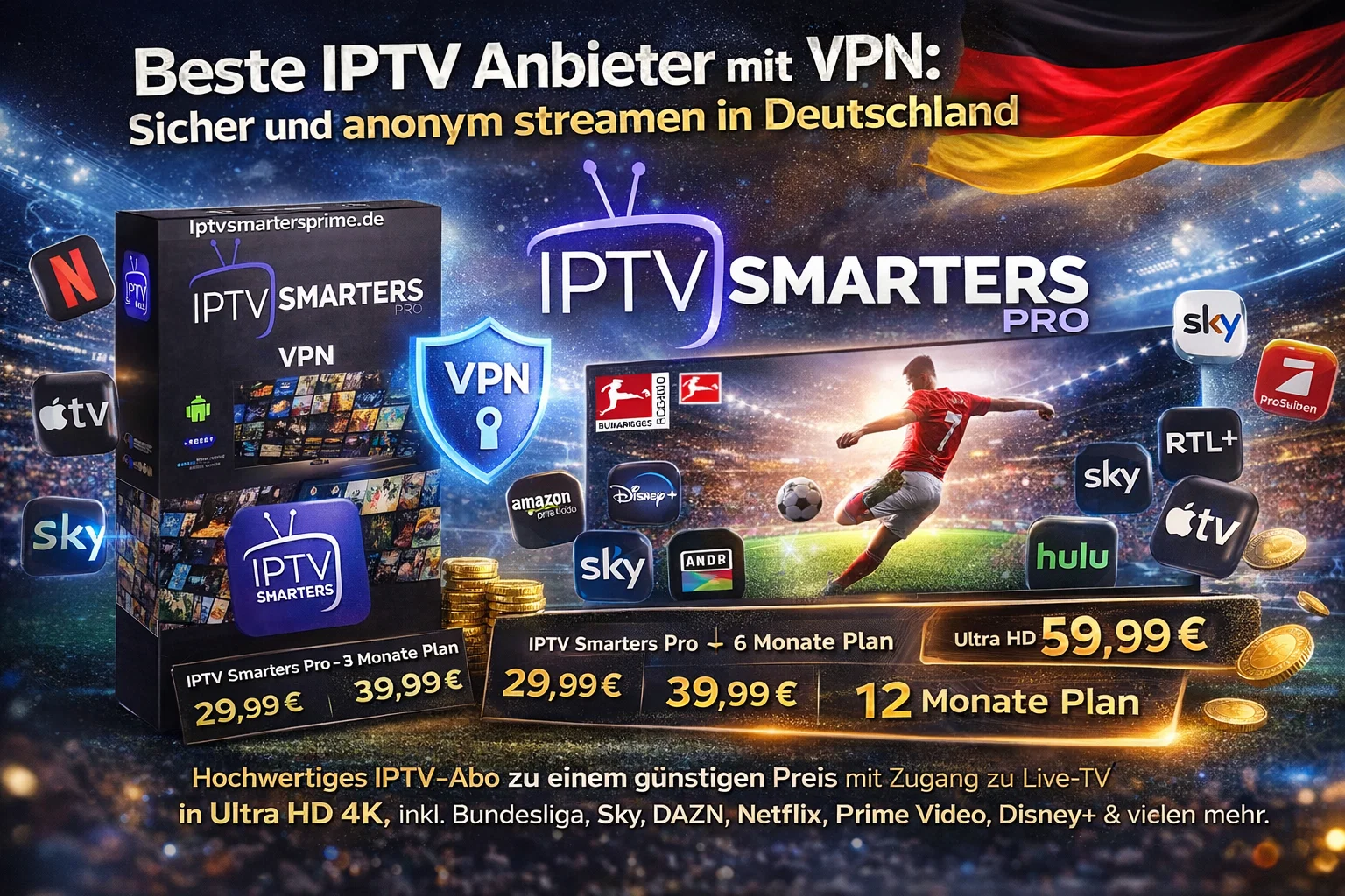 Beste IPTV Anbieter mit VPN : Sicher und anonym streamen in Deutschland