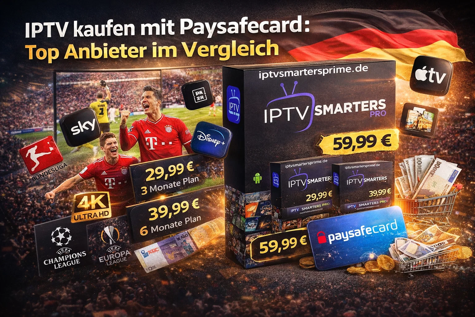 IPTV kaufen mit Paysafecard : Top Anbieter im Vergleich