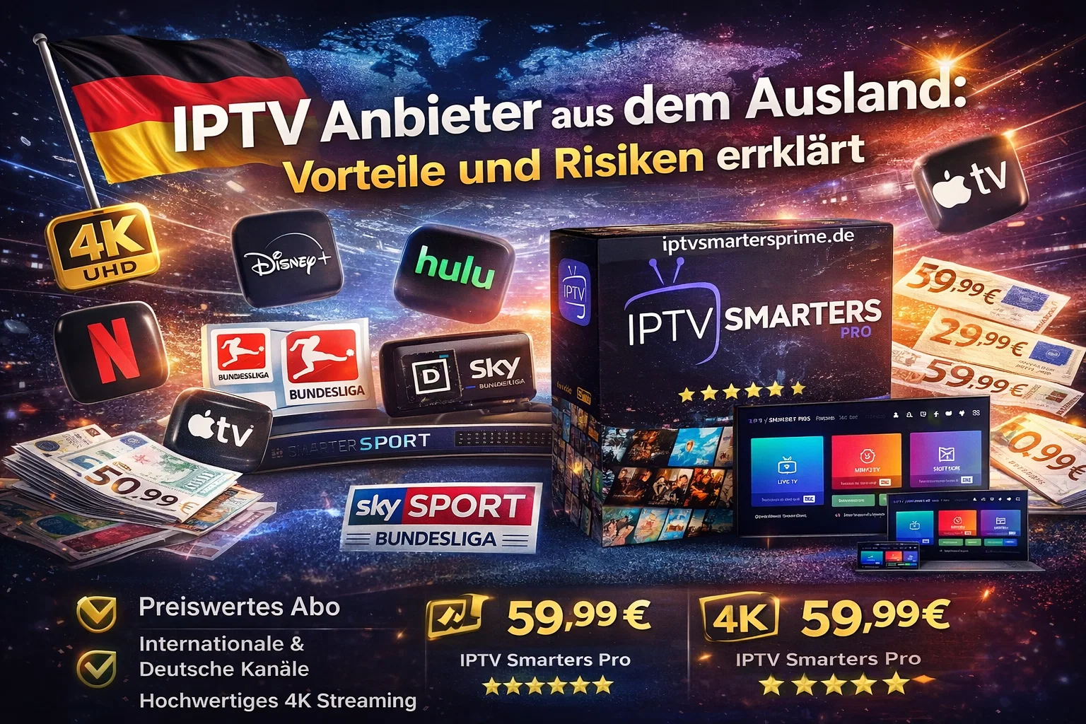 IPTV Anbieter aus dem Ausland : Vorteile und Risiken erklärt