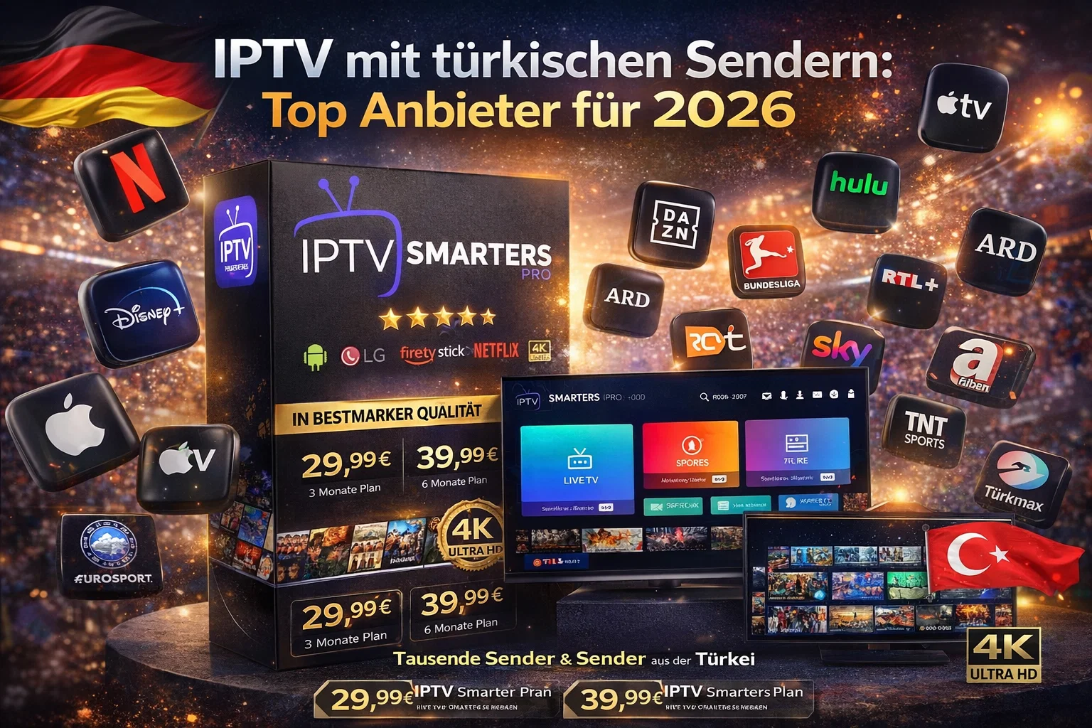 IPTV mit türkischen Sendern : Top Anbieter für 2026