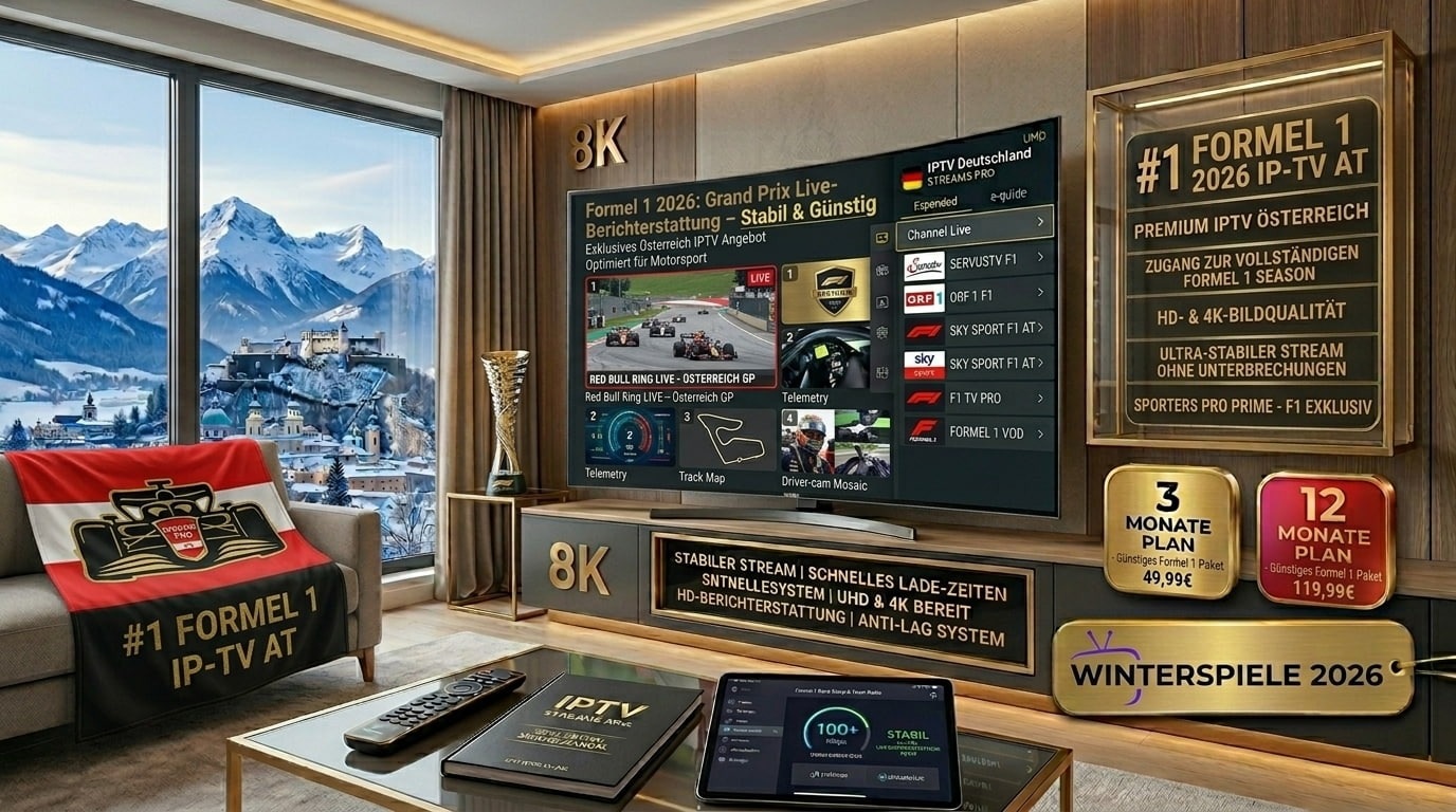 Formel 1 2026 IPTV Österreich – Grand Prix Live, stabil, billige Preise
