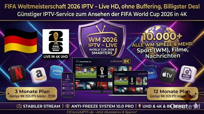 Günstiger IPTV-Service zum Ansehen der FIFA World Cup 2026 in 4K