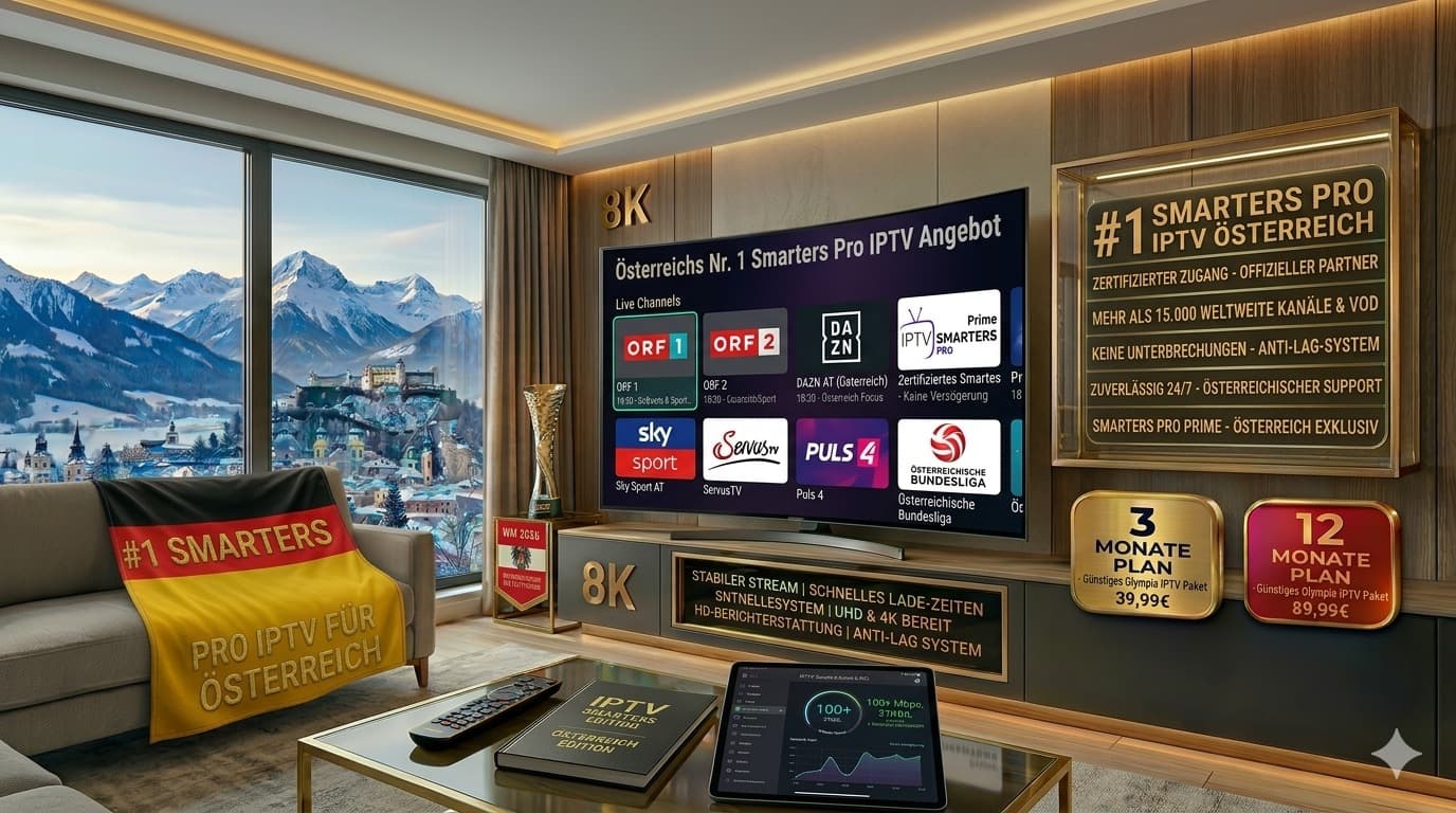 Smarters Pro IPTV Österreich – Keine Unterbrechung, zuverlässig 24/7, billigste Preise