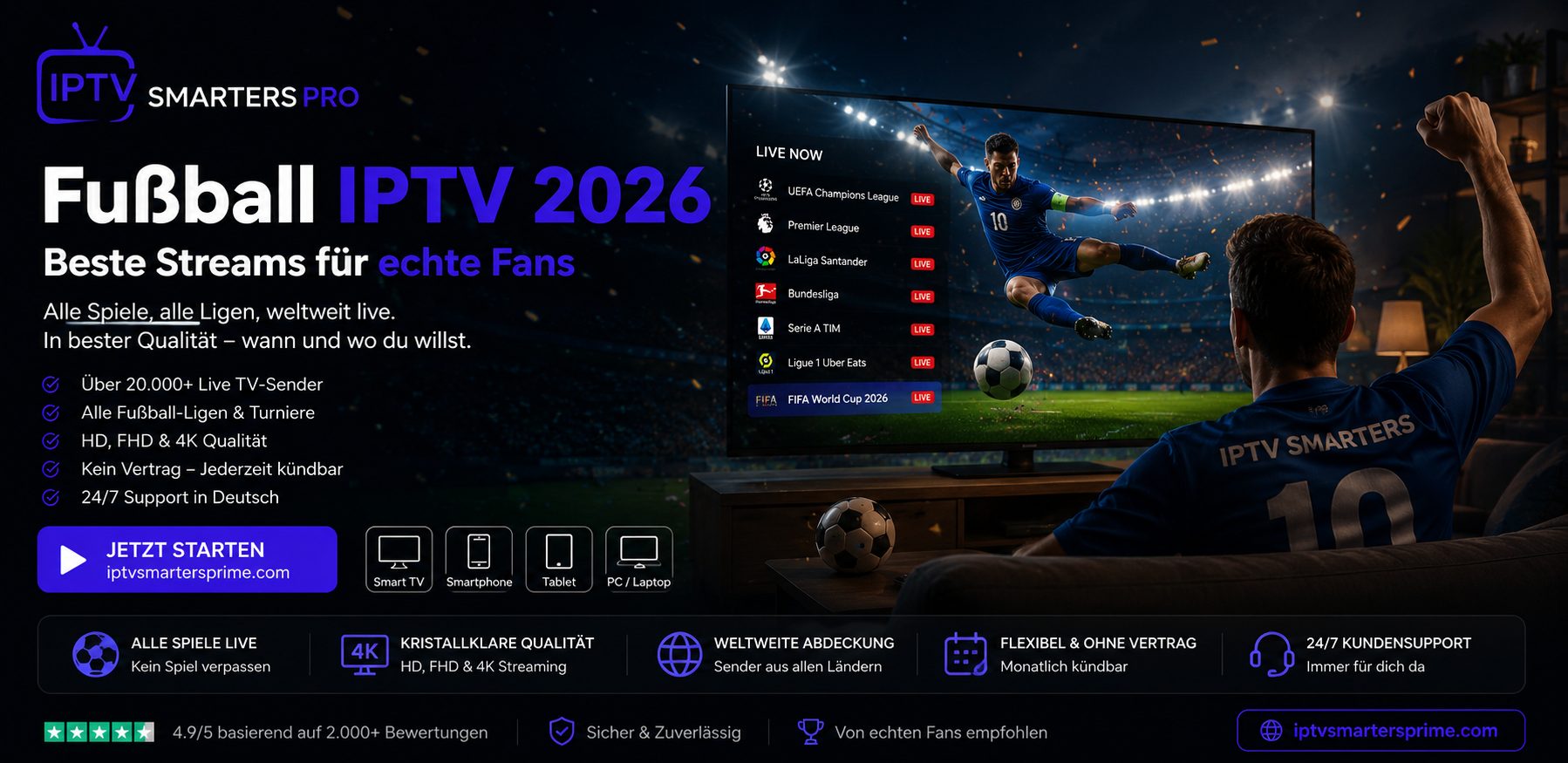 Fußball IPTV 2026 – Beste Streams für echte Fans