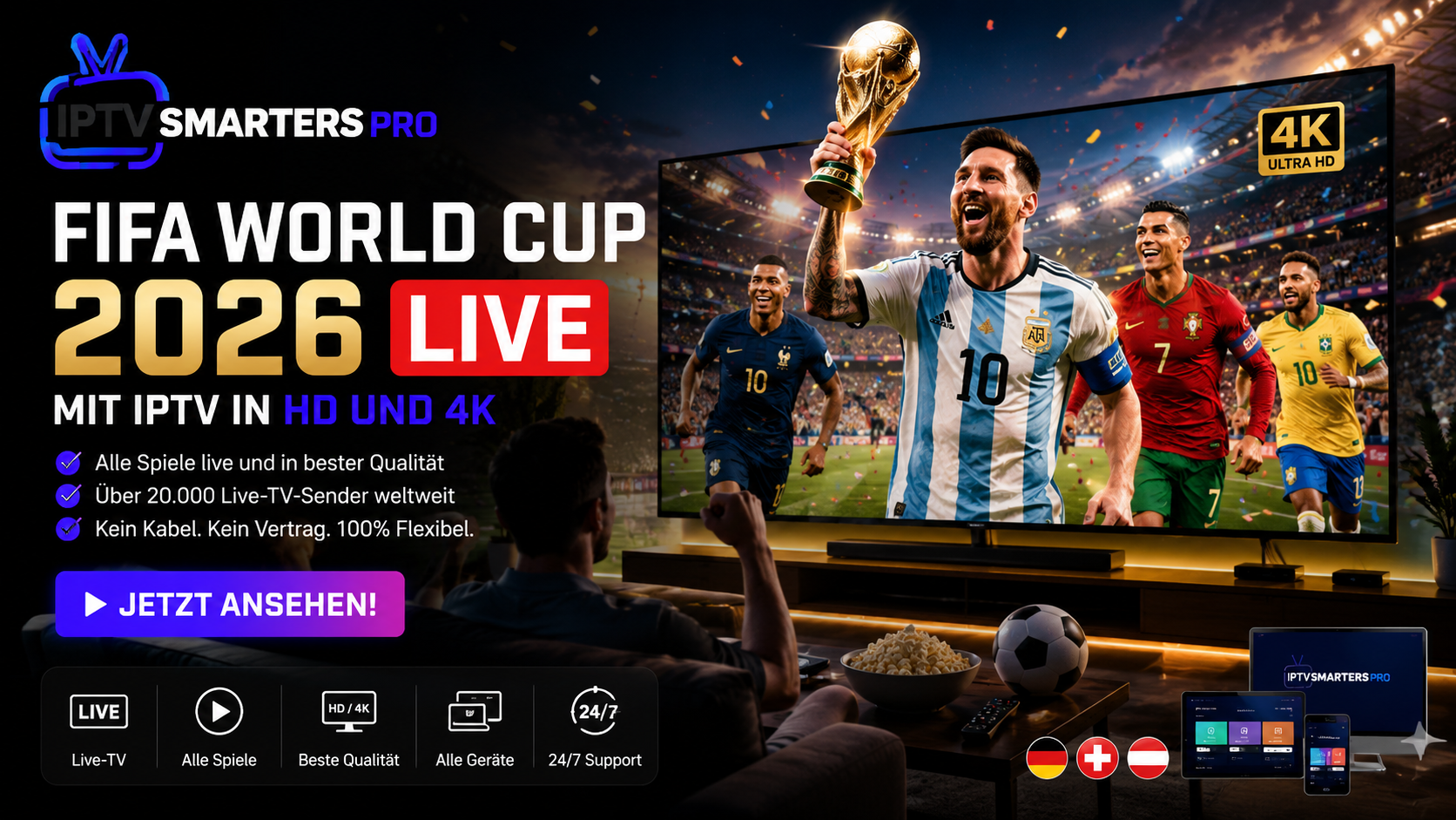 FIFA World Cup 2026 live mit IPTV in HD und 4K